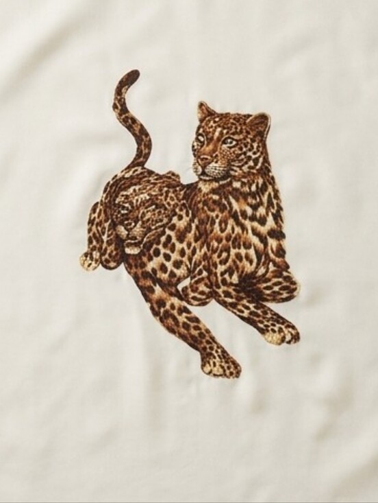 Accessories - Vintage Leopard Print White Square Silk Scarf